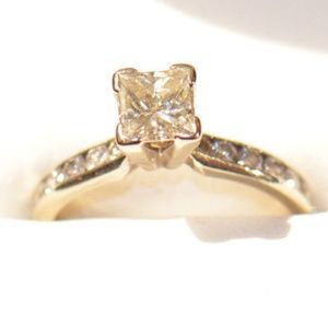 1.6 Ct Princess Cut VS2 14k Ring w/Appraisal Sz 7